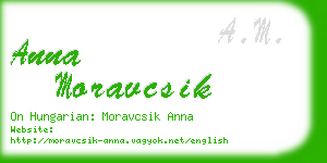 anna moravcsik business card